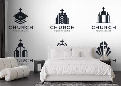 set church minimal logo icon designs. Wall mural