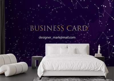 Business card, template in a fabulous or scientific style. Business card about astronomy, Wall mural