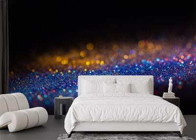 Multicolored shining glitter in focus and out of focus, abstract shiny background Wall mural