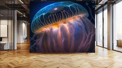 An extremely sharp and detailed portrait of jellyfish, Generative AI Wall mural