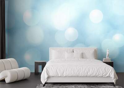 Blue abstract background with bokeh Wall mural