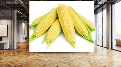 an ear of corn isolated on a white background Wall mural