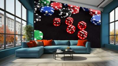 Lucky dice and chips Wall mural