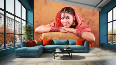 beautiful Indian girl in traditional dress Wall mural