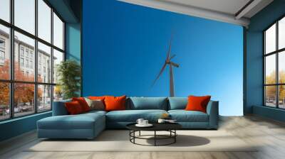 Wind turbine electrical of clean resource energy and environment sustainable. Wall mural