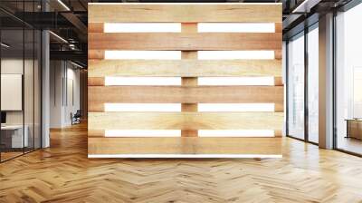 wood pallet pattern on white background in top view Wall mural