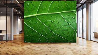 green leaf macro Wall mural