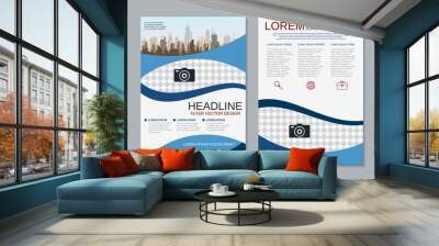 Modern professional two-sided flyer vector design template Wall mural