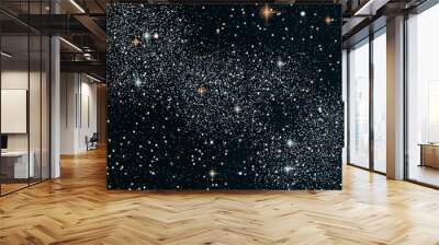 Night sky vector background with star cluster, nebula and galaxies Wall mural