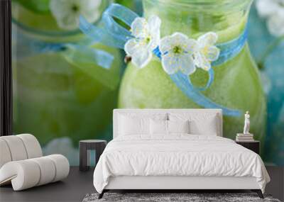 Healthy Organic Green Fruit smoothie  Wall mural