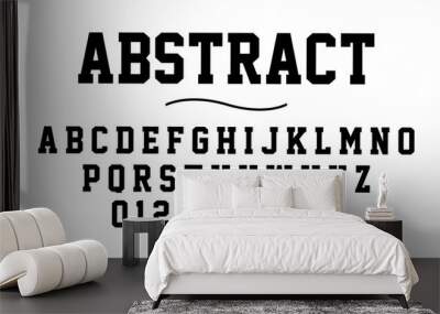 Abstract font alphabet. Minimal modern urban fonts for logo, brand etc. Typography typeface uppercase and number. vector illustration Wall mural