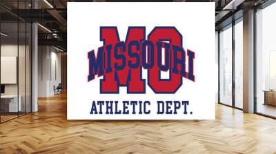 Vintage typography college varsity Missouri state slogan print for graphic tee t shirt or sweatshirt - Vector Wall mural