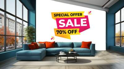 Sale banner template design. Vector illustration Wall mural