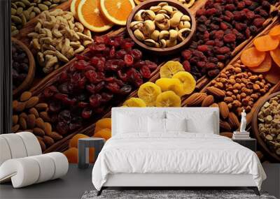 Mix Dry Fruit Background Wall mural