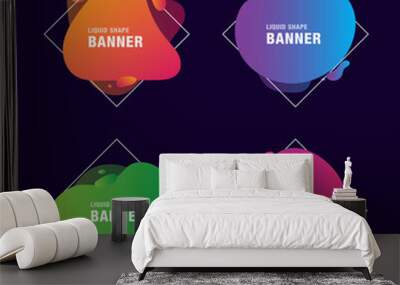 Vector abstract liquid banners collection Wall mural