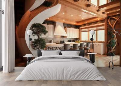  Best interior design of a lodge having beautiful view Ai Generated Wall mural