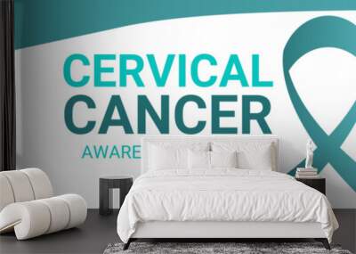 Cervical Health Awareness Month design template good for celebration usage. ribbon vector design. cervical awareness design. suit for cover, website, banner, presentation, posters. vector illustration Wall mural