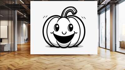 Halloween Pumpkin illustration made wit AI Generated Wall mural