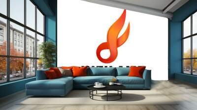 infinity fire logo template with letter f Wall mural