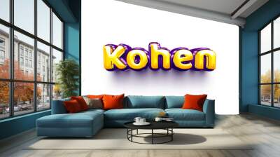 names of boys English helium balloon shiny celebration sticker 3d inflated Kohen Wall mural