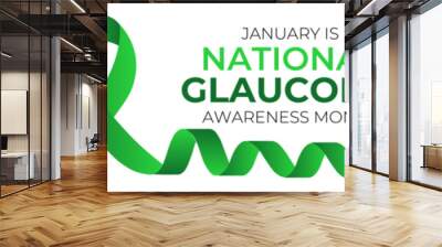 National Glaucoma Awareness month is observed every year in january. January is Glaucoma Awareness Month. Eye health and vision care concept for banner design. poster, cover. Vector illustration. Wall mural