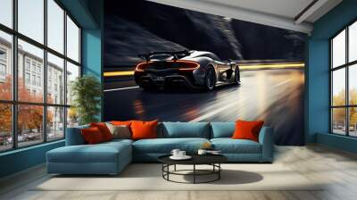 RACING CAR ON PLATFORM MADE WITH AI  Wall mural