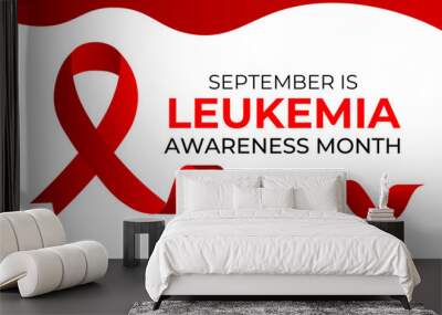 September leukemia awareness month flat vector illustration. A health design for banner, poster, flyer, brochure, card, greeting card, background, web. Protection, healthcare, prevention concept. Wall mural