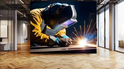 welder welding steel Wall mural