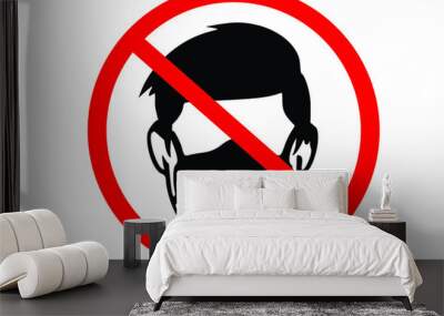 No face mask wearing zone sign illustration vector Wall mural