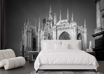 Milan Duomo detail - black and white image Wall mural