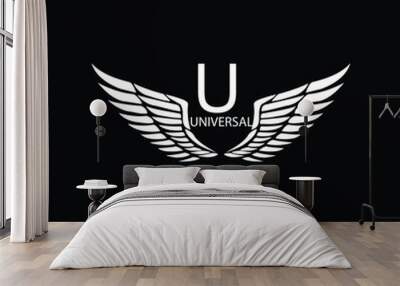 Wings U Logo - Vector logo template Wall mural