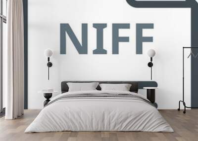 NIFF File icon minimal outline with symbols Wall mural