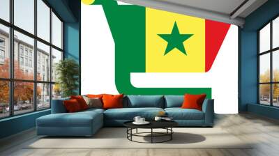 Senegal flag on Cart icon Wall mural