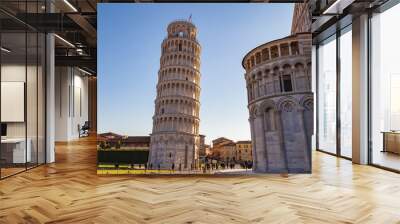 leaning tower of pisa, a unesco world heritage site and one of the most recognized and famous buildi Wall mural