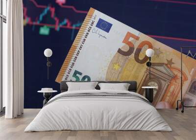 financial concept with euro banknotes.  Wall mural