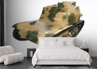 Camouflaged old tankette Wall mural