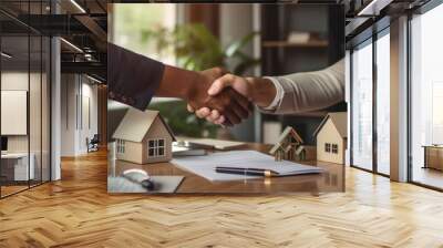 Handshake shared between a real estate agent and client Wall mural