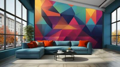 colorful triangle abstract background Wall mural