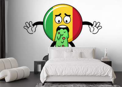 mali flag mascot cartoon vomiting Wall mural