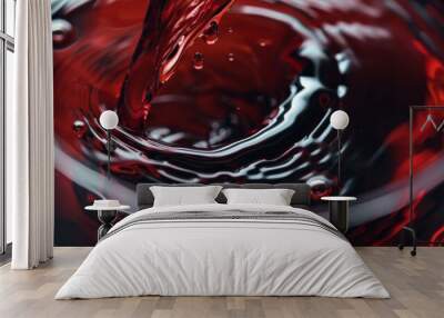 Wine swirling in crystal glass. Wall mural