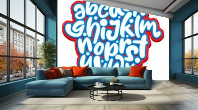 Vector hand drawn typeface in graffiti style. Wall mural