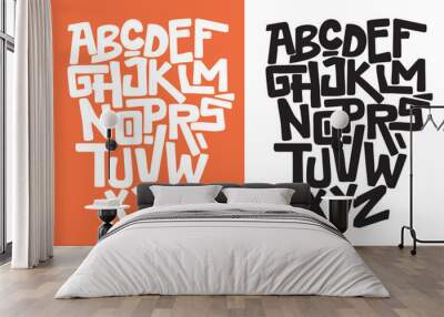 Vector hand drawn typeface in graffiti style Wall mural