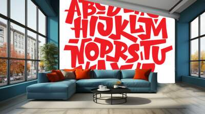 Vector hand drawn typeface in graffiti style Wall mural