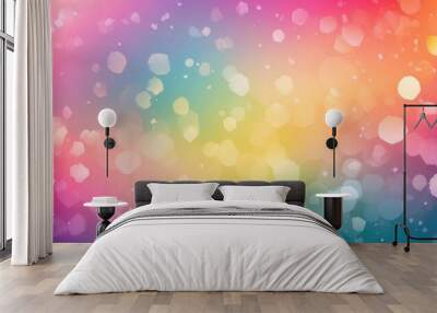 Soft rainbow gradient with subtle bokeh, playful and cheerful. Wall mural