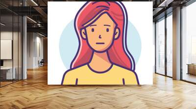 Casual style woman avatar icon UI design flat vector illustration Wall mural