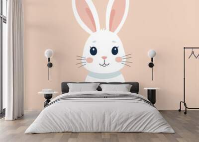 Cute little rabbit bunny cartoon animal illustration vector design Wall mural