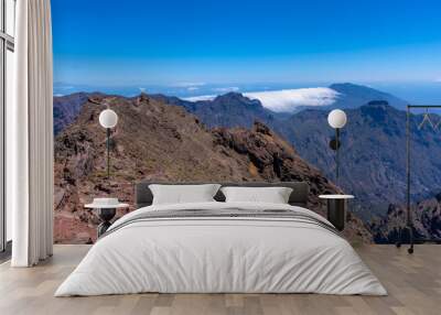 Views from the trail to the top of Roque de los Muchachos on top of the Caldera de Taburiente, La Palma, Canary Islands. Spain Wall mural