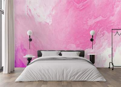 Creative abstract color explosion concept background, spilled paint in viva magenta shade. Paint that melts and pours. Generative AI. Wall mural