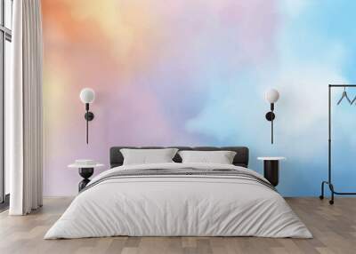 beautiful sweet cotton candy twilight sky watercolor background eps10 vectors illustration Wall mural