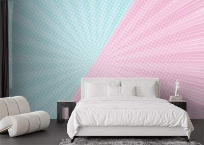 colorful 2 tones pink and blue background with halftone and sunlight effect web page screen size background banner eps10 vectors illustration Wall mural